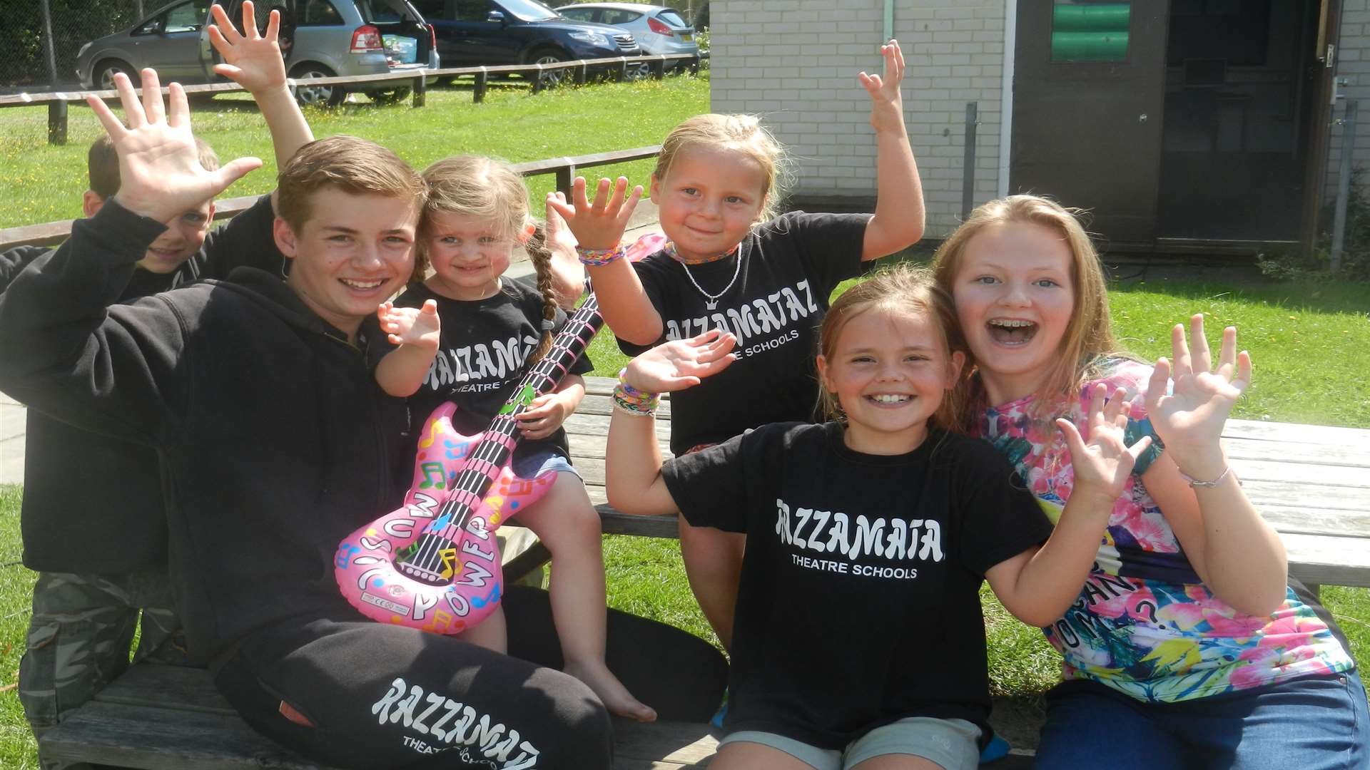 Students from Razzamataz Theatre School were welcomed to a KMFM street party