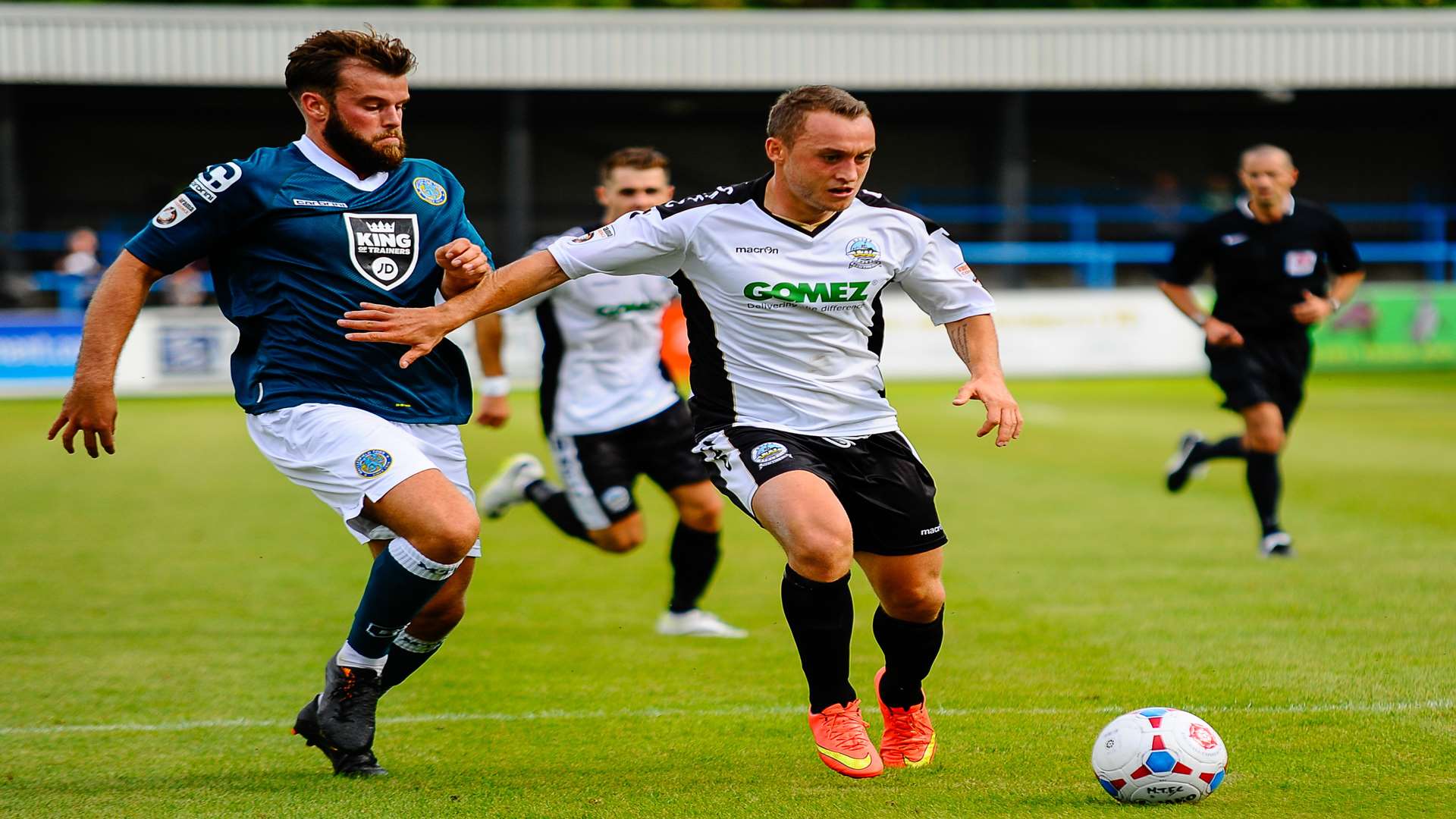Ricky Miller in action for Dover against Macclesfield Town at Crabble last season Picture: Alan Langley