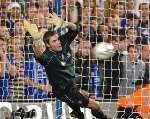 Stephan Andersen saves Robert Huth's penalty in the shootout. Picture: MATTHEW WALKER