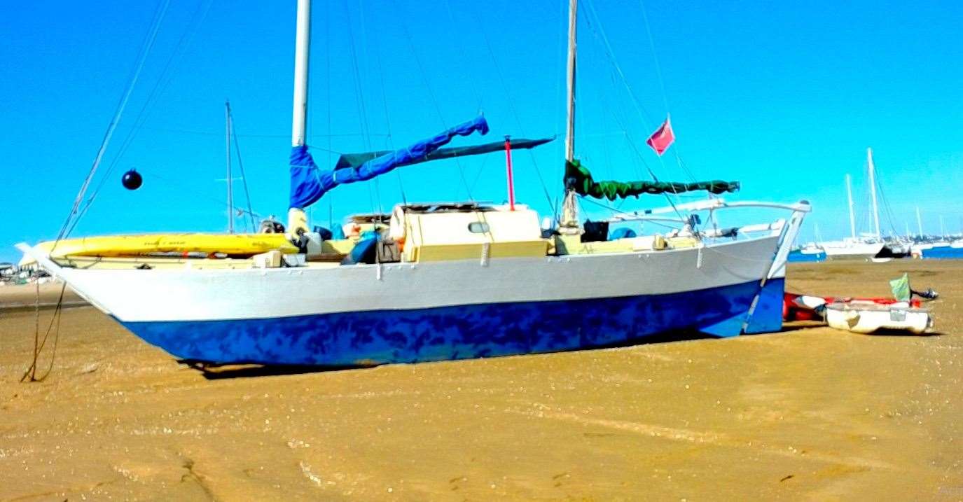 Nigel’s catamaran ‘If Dogs Run Free’ which he had to sell