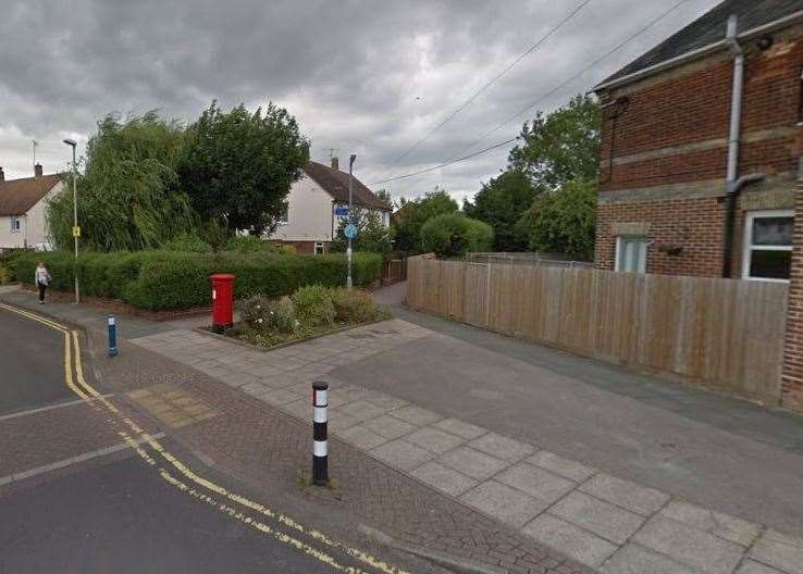 A group of men tried to grab a young woman as she walked on a footpath near Canterbury East train station. Picture: Google Street View