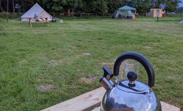 Camping at the peaceful Lathe Barn is a much more affordable option than staying in the safari park at Port Lympne. Picture: Lathe Barn