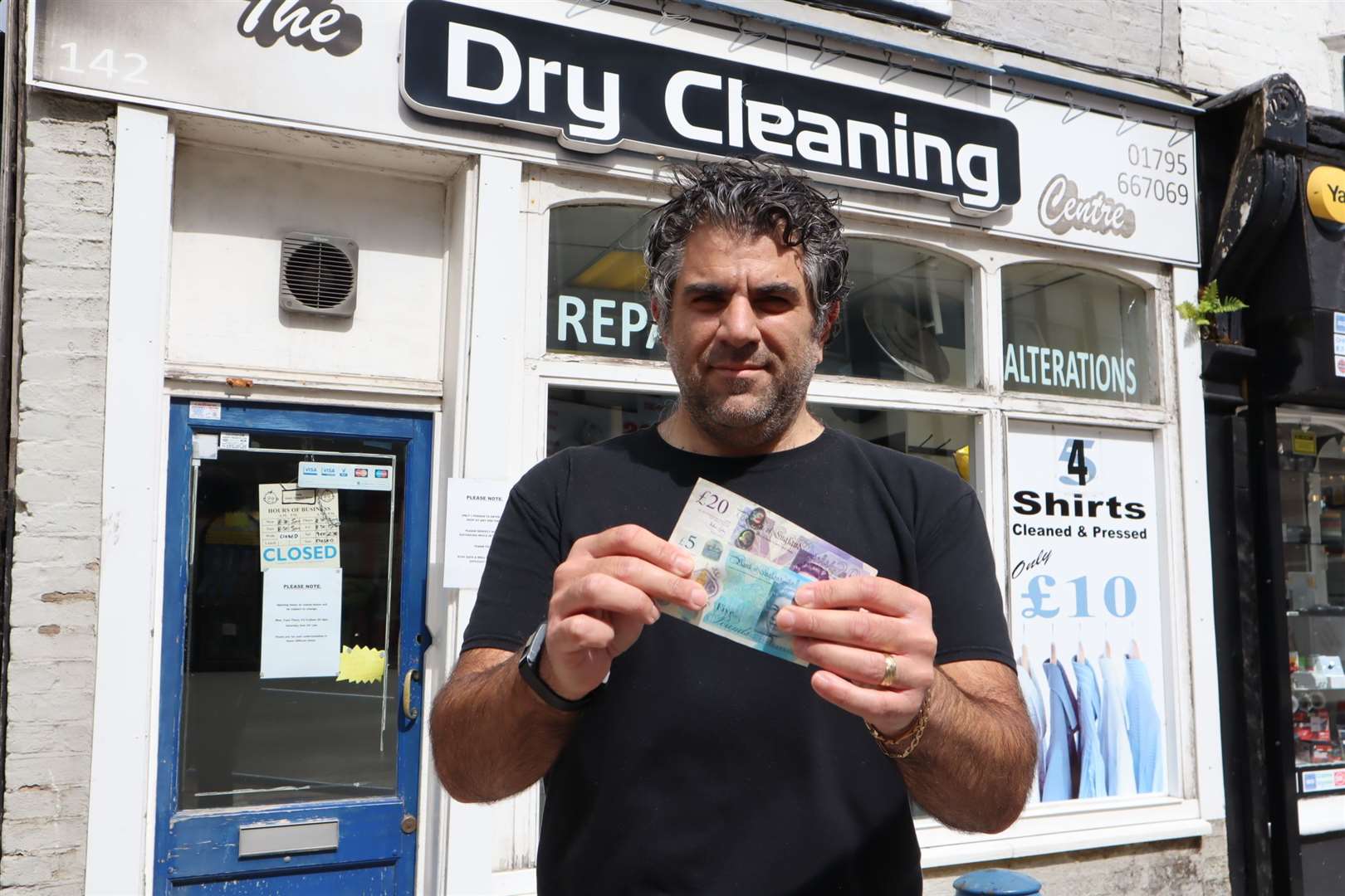 Sheerness dry-cleaner Toygar Hassan took £25 on Monday - but his daily rent is £37.50. Picture: John Nurden