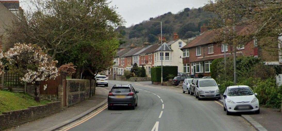 A man was airlifted to hospital after the attack in Folkestone Road, Dover. Picture: Google