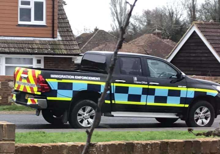 Police and border force seen in Lydd this afternoon. Credit: Kimberly Addy (6368663)