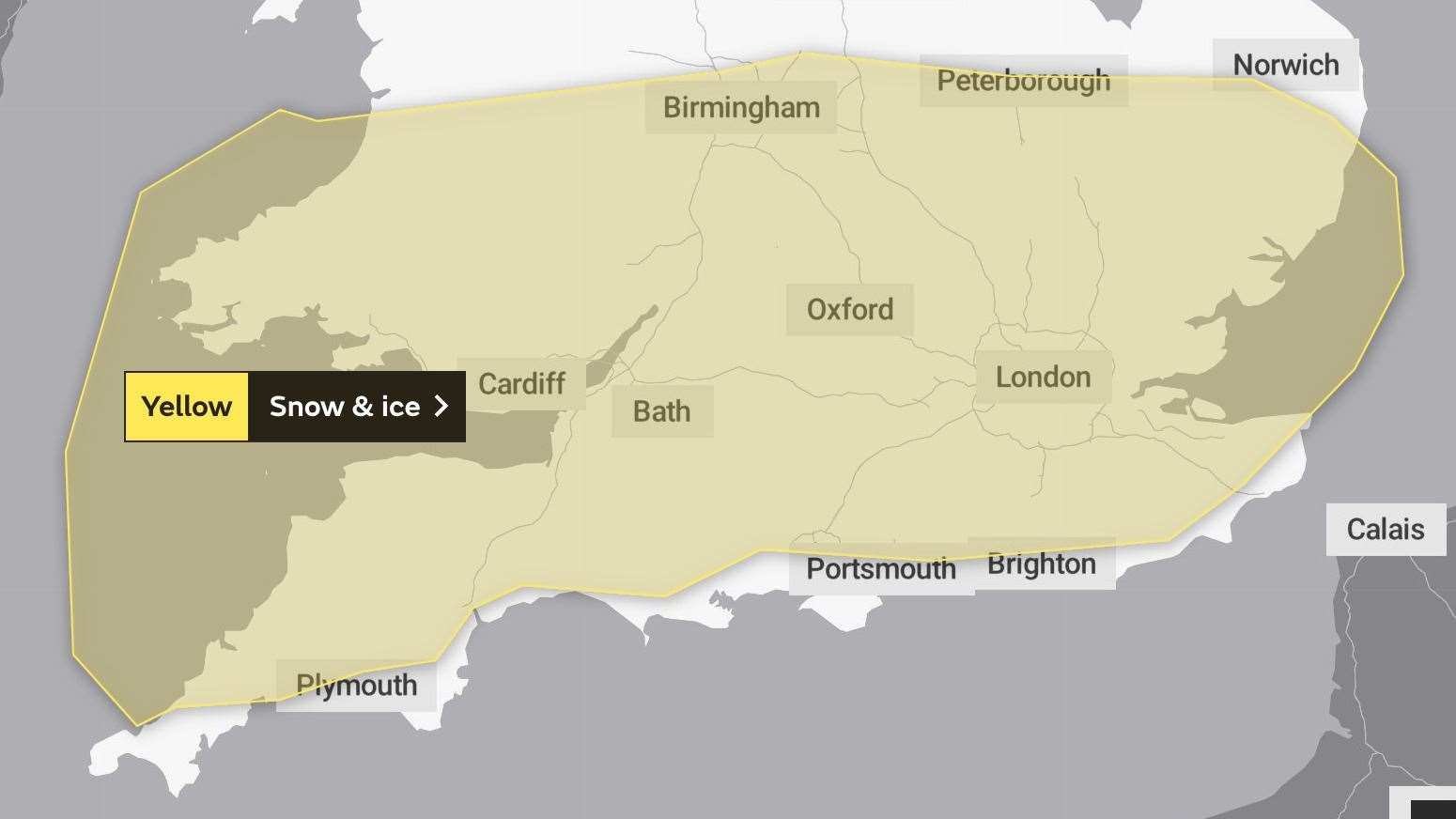 Another yellow alert for snow and ice has been issued by the Met Office.