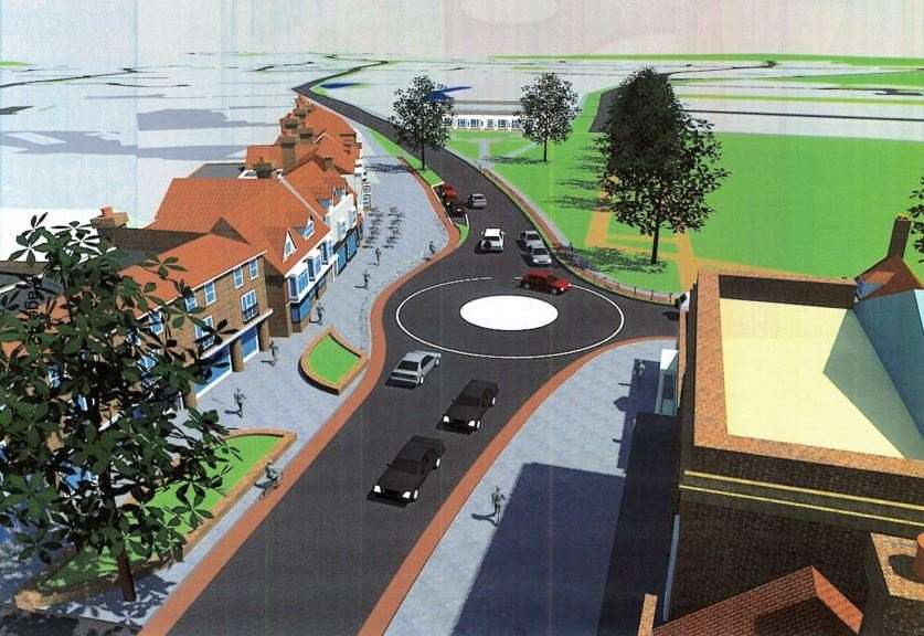 A mini-roundabout could be installed at the East Cross end of the High Street