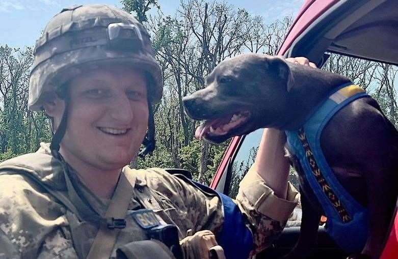 The Medway man came across a Ukranian soldier on his trip. Picture: Phil Hodges