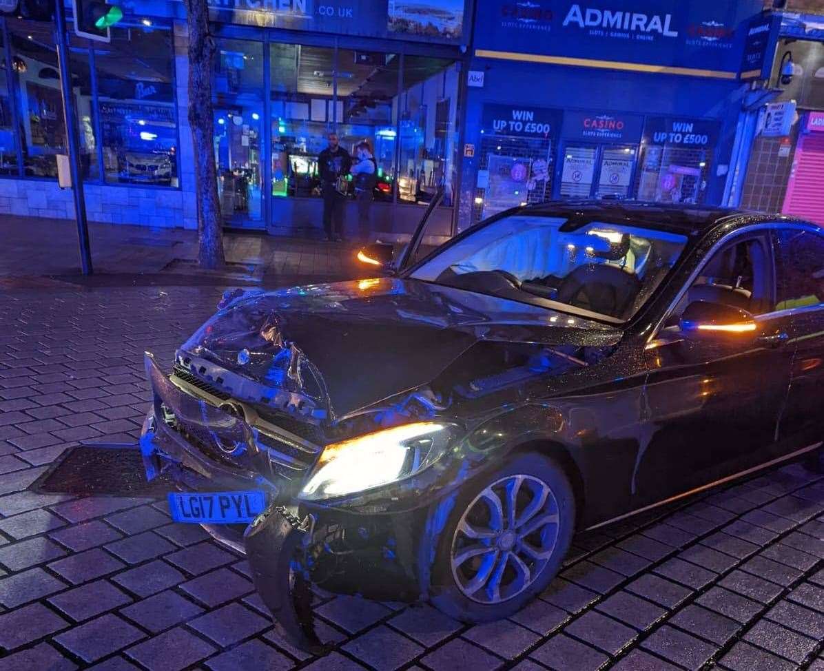 The car that crashed into the King's Arms in Bexleyheath on Christmas morning 2021. Picture: King's Arms