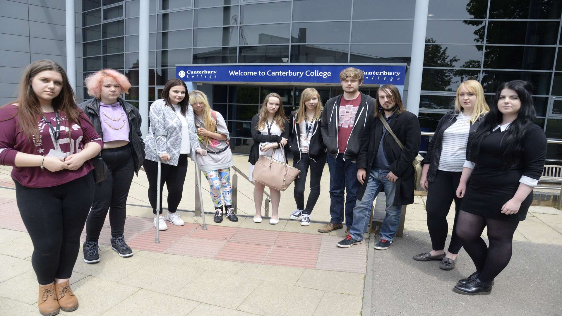 Students who are concerned about the scrapping of A-level provision at Canterbury College.