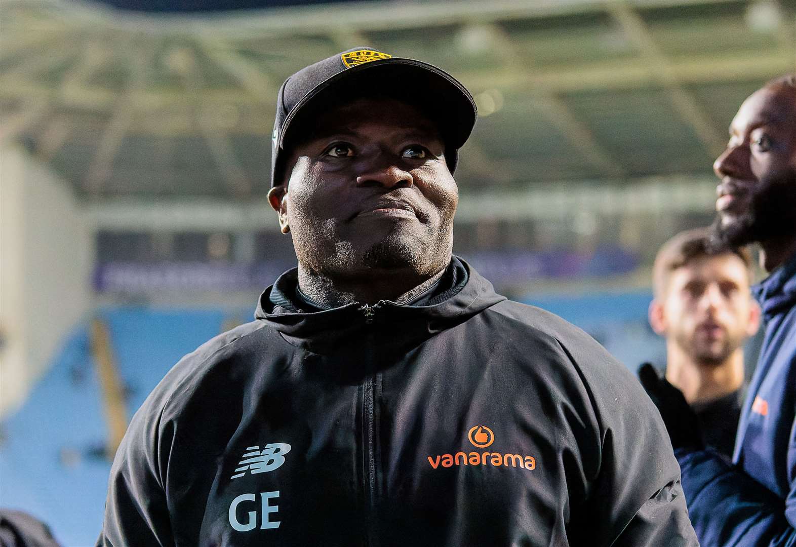 Maidstone manager takes it all in at full-time. Picture: Helen Cooper