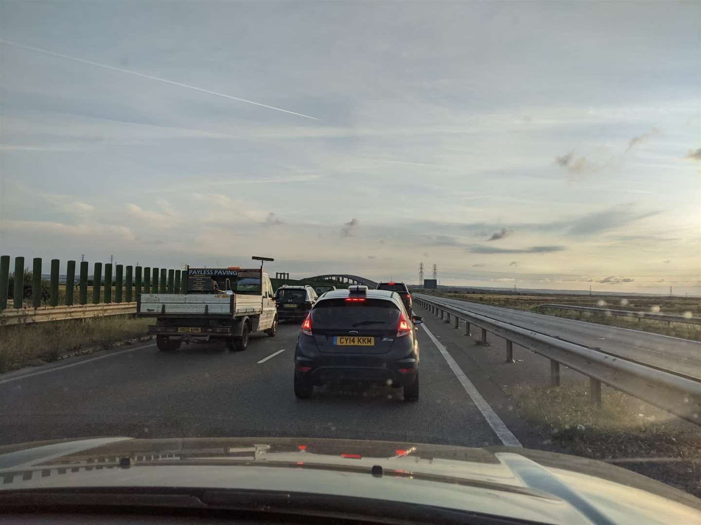 Traffic is at a standstill on the Sheppey Bridge