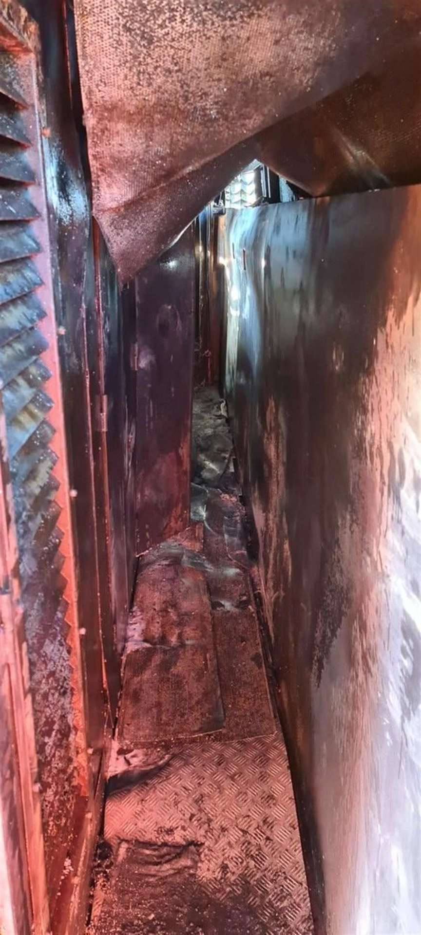 Inside the freight train that caught fire