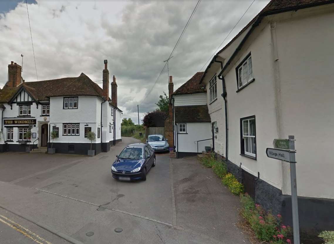 Staff from the Windmill pub and restaurant in Eynhorne Road came to the rescue of 50 WI members who were trapped in a village hall car park in Hollingbourne. Picture: Google Maps