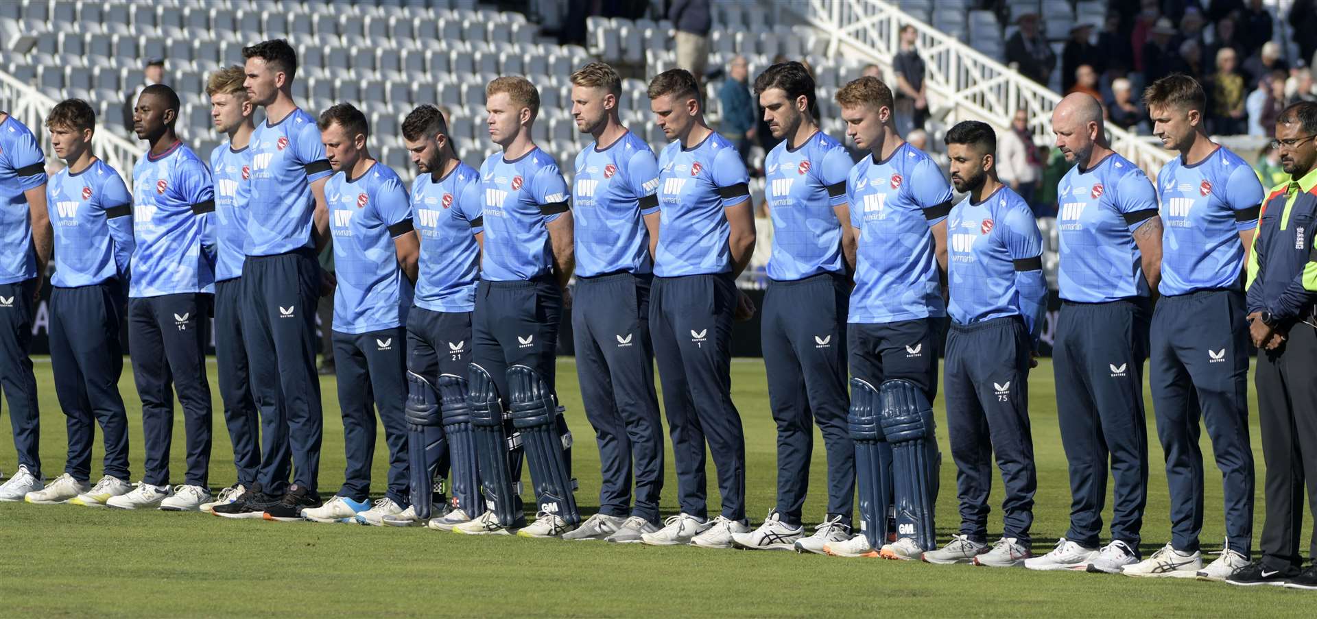 A minute's silence before the start of play in memory of The Queen. Picture: Barry Goodwin