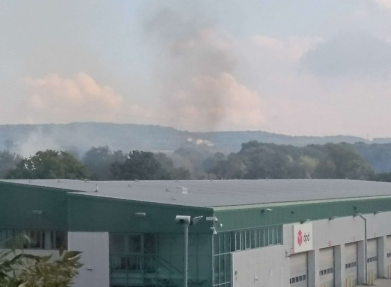 Smoke spotted rising from Eccles. Picture: @rafalphoto