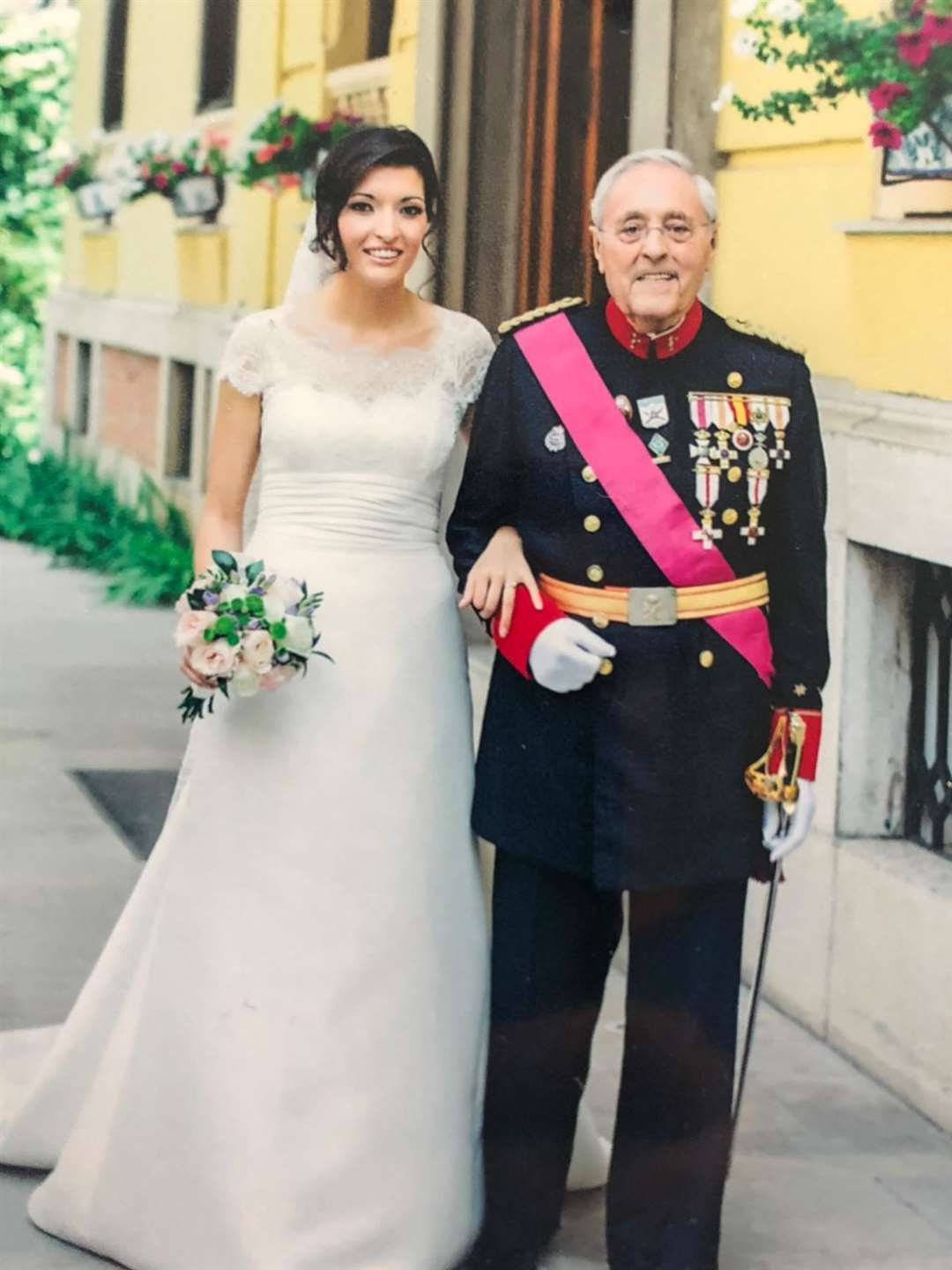 Pilar and Antonio on her wedding day three years ago