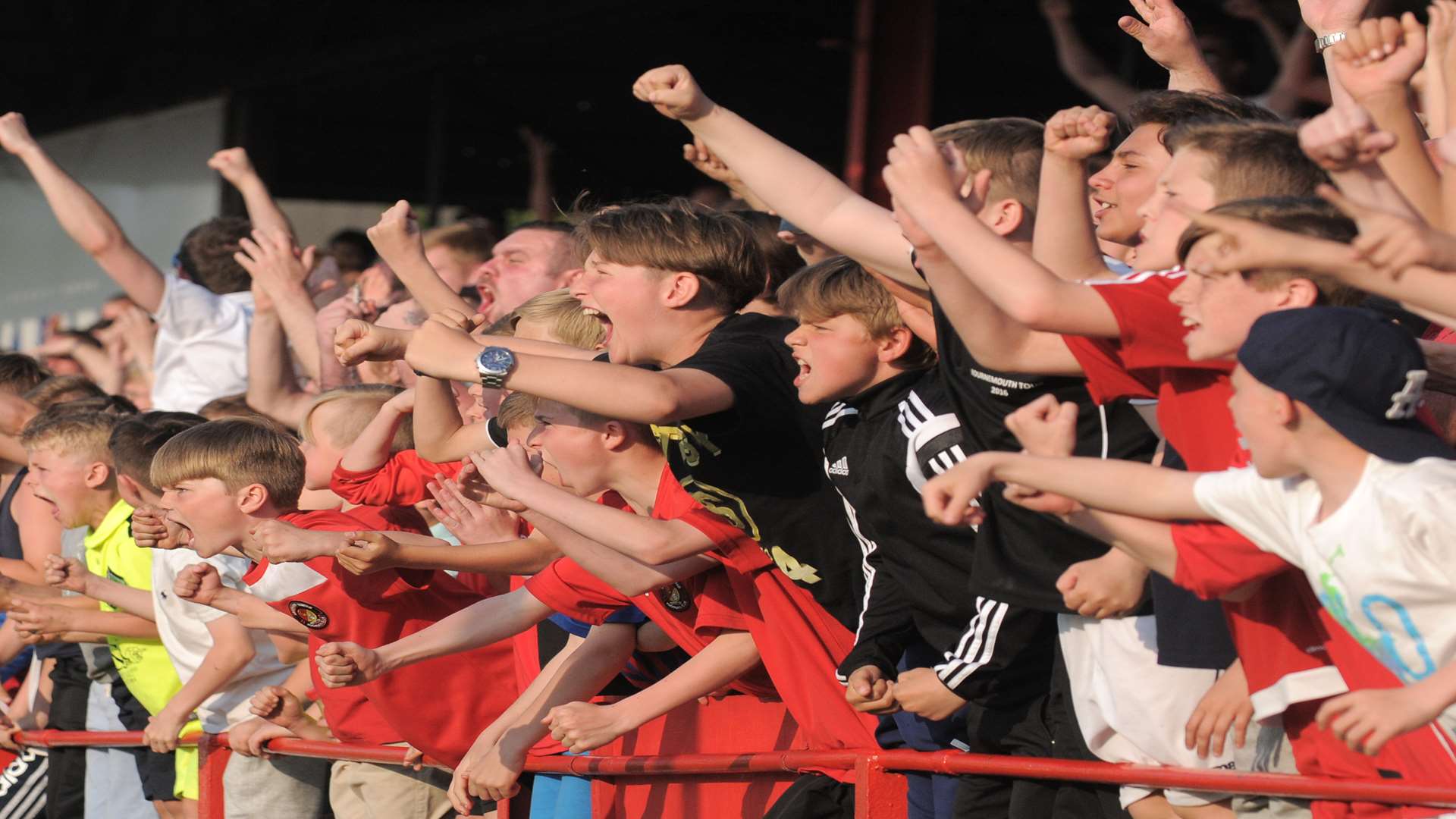 Ebbsfleet supporters celebrate reaching the play-off final Picture: Ruth Cuerden