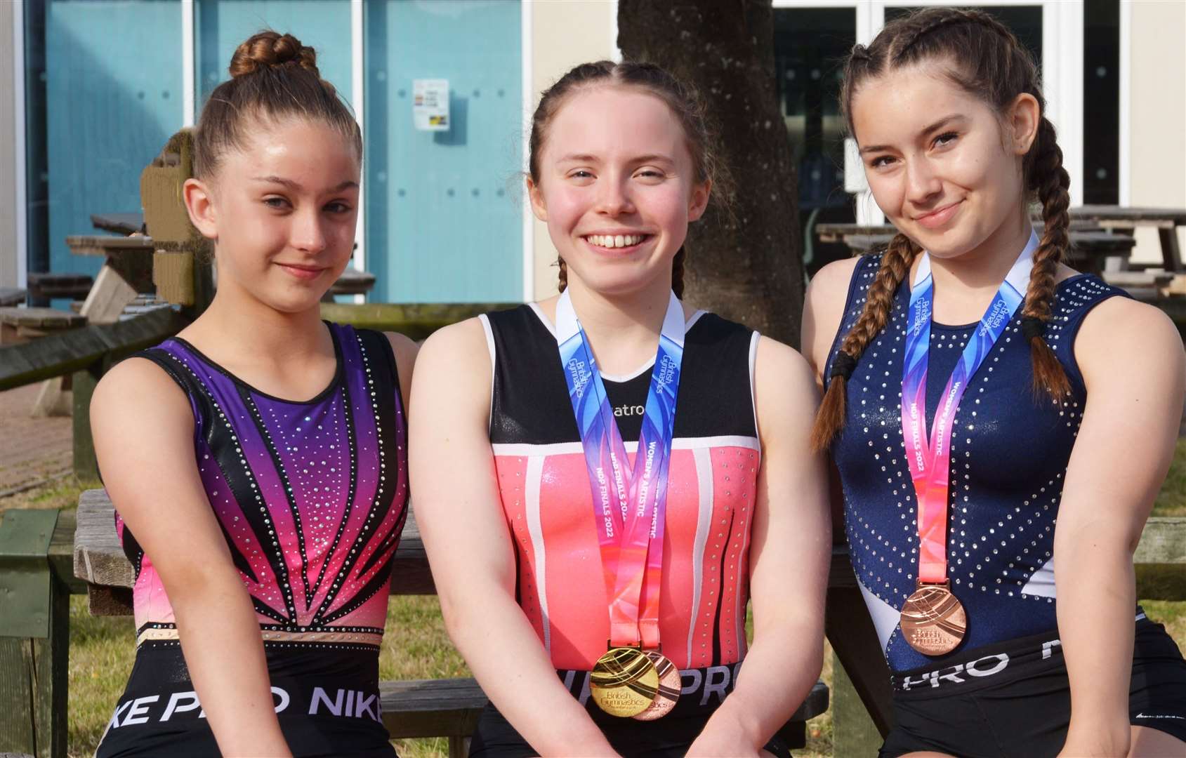 Greenhill Gymnastics Club trio Amy Boucher, Gaia Jennings and Claudette Russell