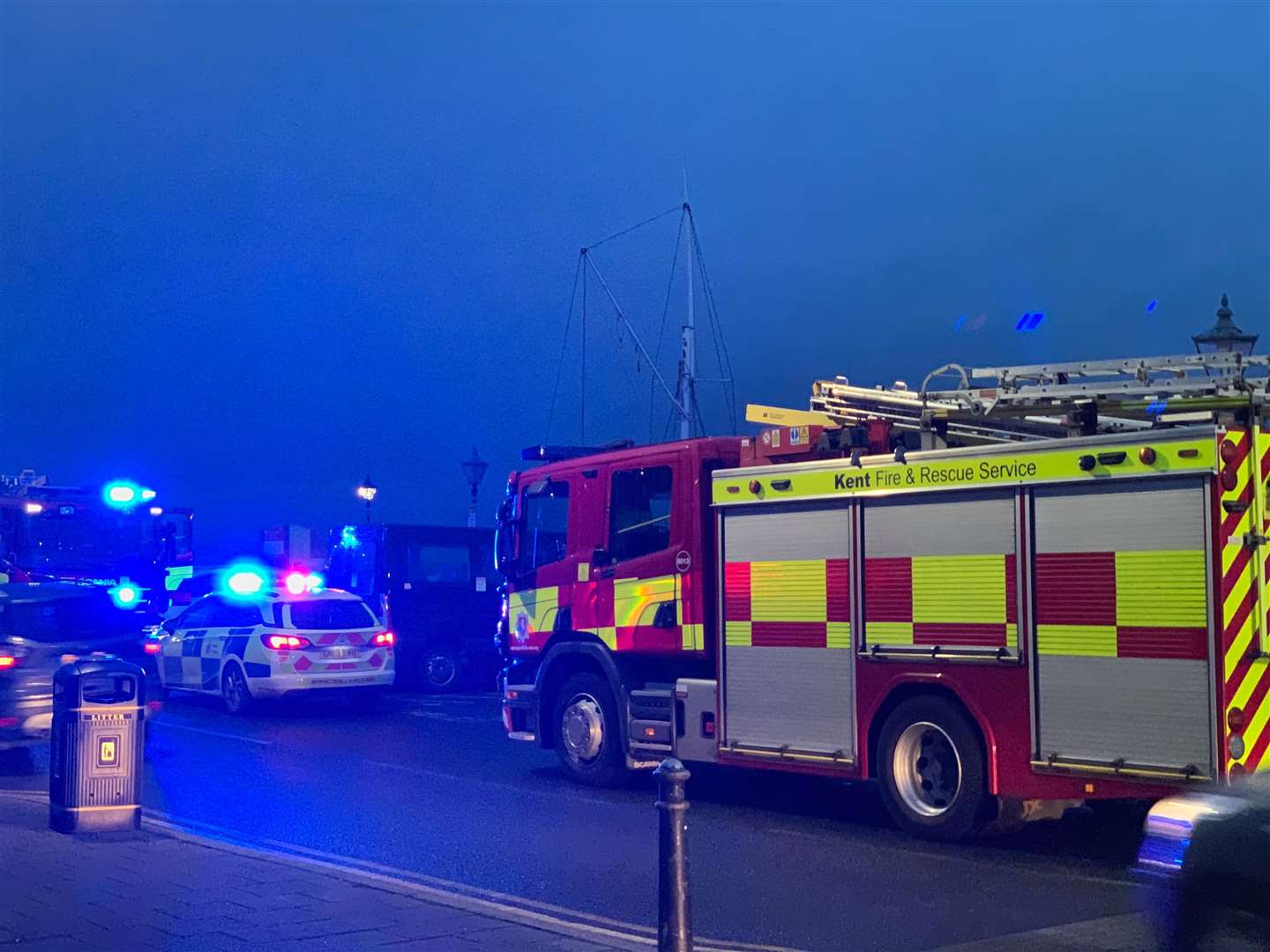 Fire crews, Coastguard officers and police were called to the scene. Picture: Simon Welsh