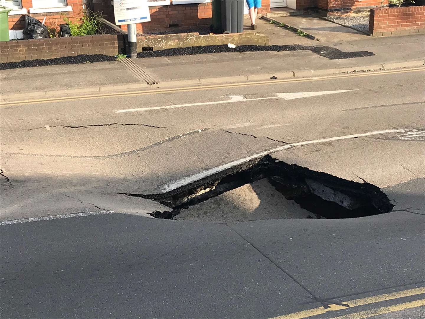 The sinkhole on the A26 Tonbridge Road