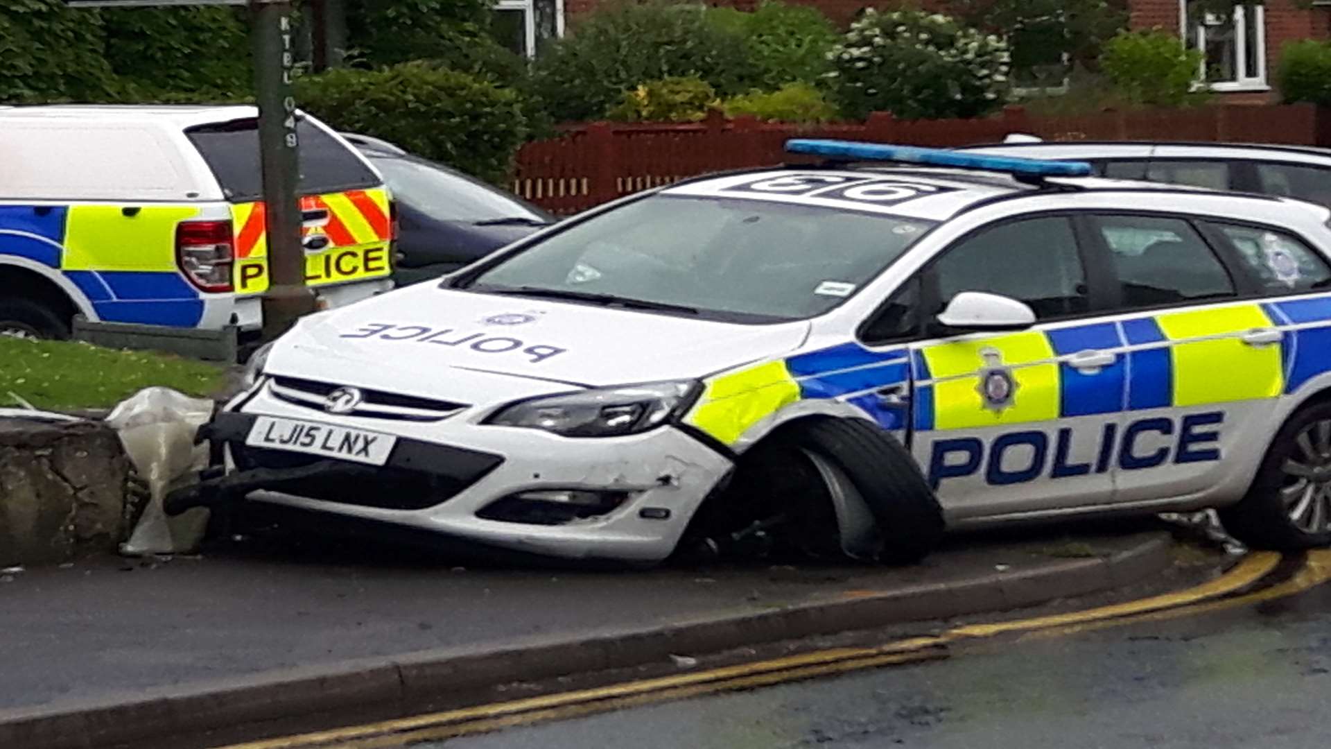 A BTP car collided with a Ford Focus