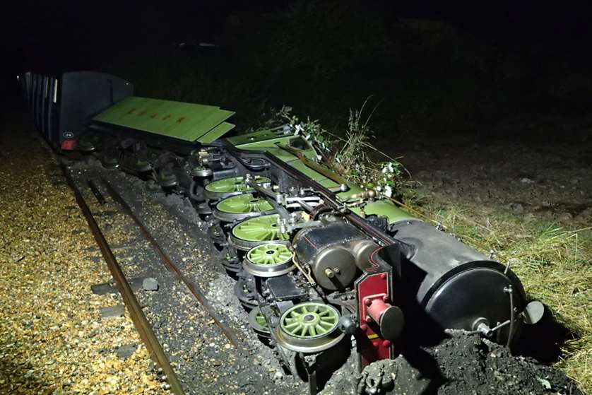 The Green Goddess was pulling a train with more than 50 passengers when it crashed with the tractor. Picture: Rail Accident Investigation Branch
