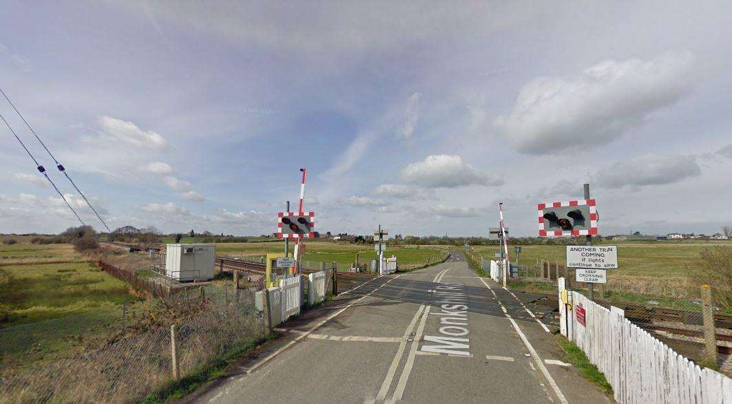 The crossing on Monkshill Road in Graveney where a woman was hit by a train and died. Picture: Google