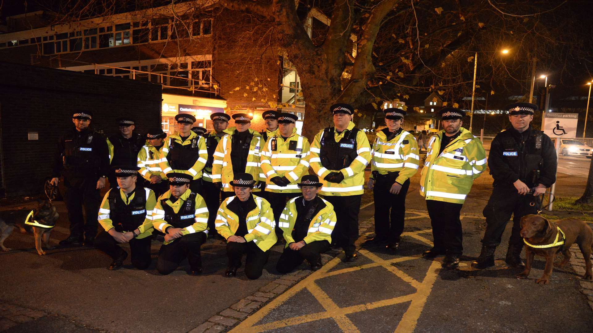 Police officers who took part in the drug operation on Saturday evening