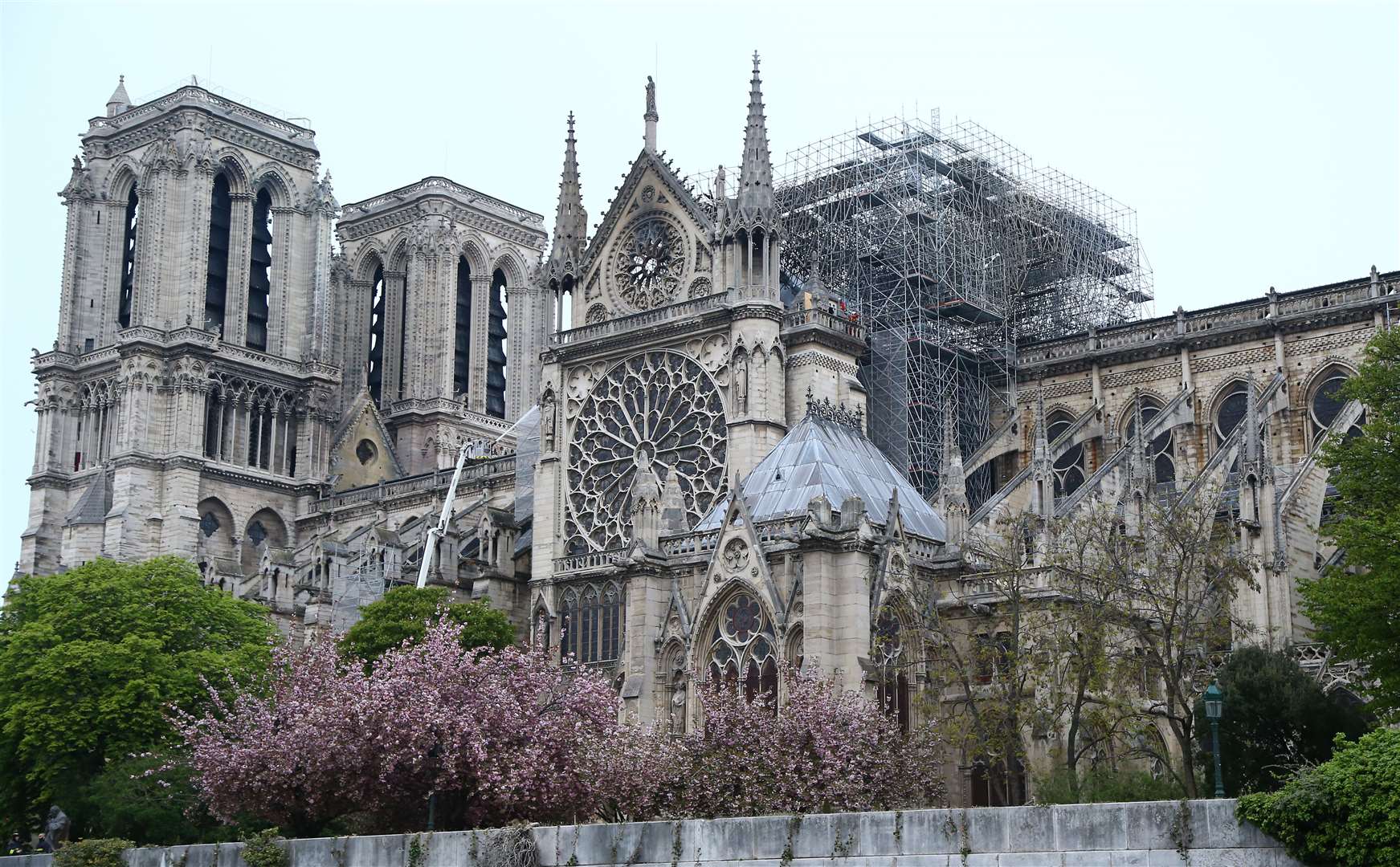 Fire damage at Notre Dame in Paris (Gareth Fuller/PA)