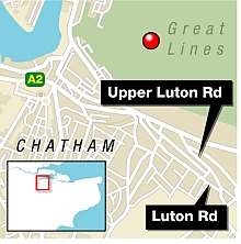 The crash happened in Luton Road, Chatham at around 3.30pm Tuesday. Graphic: Ashley Austen