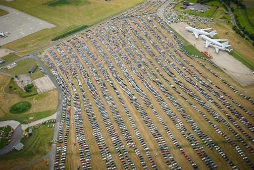 Thousands of cars at the South East Airshow at Manston airport. Picture: James Heming