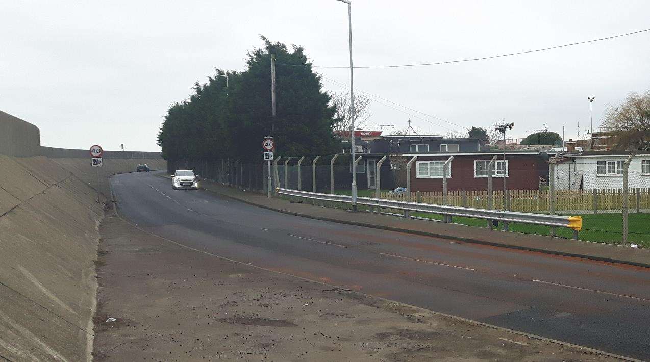 Site of the Age UK minibus crash in Marine Parade, Sheerness, by the former Catamaran Yacht Club (6582168)