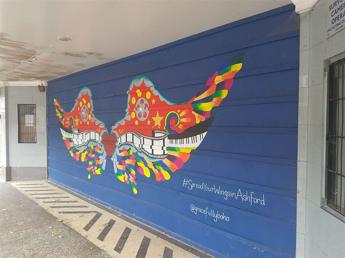 The 'spread your wings in Ashford' mural has been completed