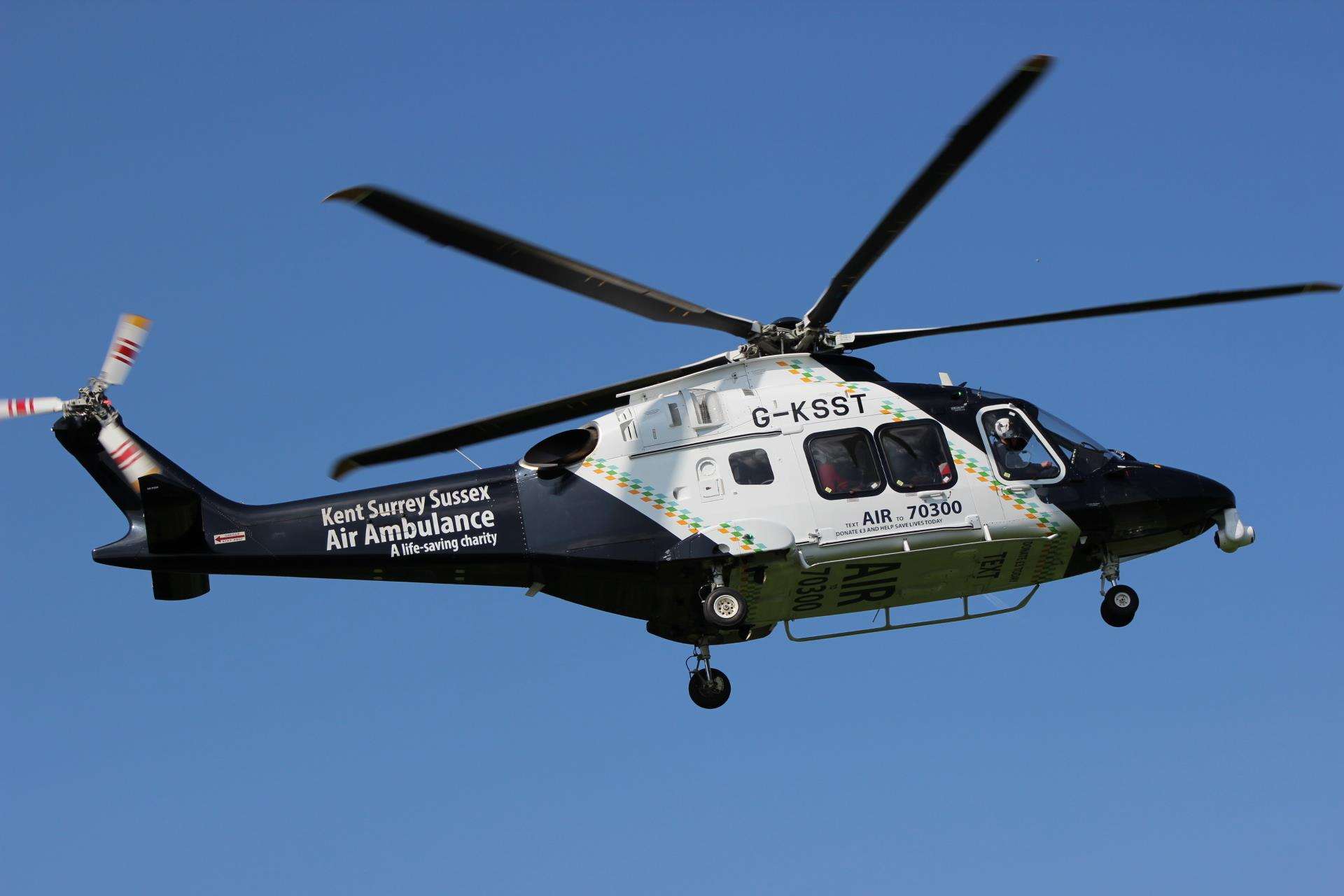 Kent Air Ambulance emergency helicopter. Stock image