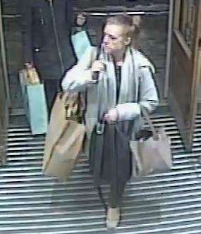 The woman police would like to speak to as part of their investigation into an alleged theft inside M&S. Credit: Kent Police (6023543)
