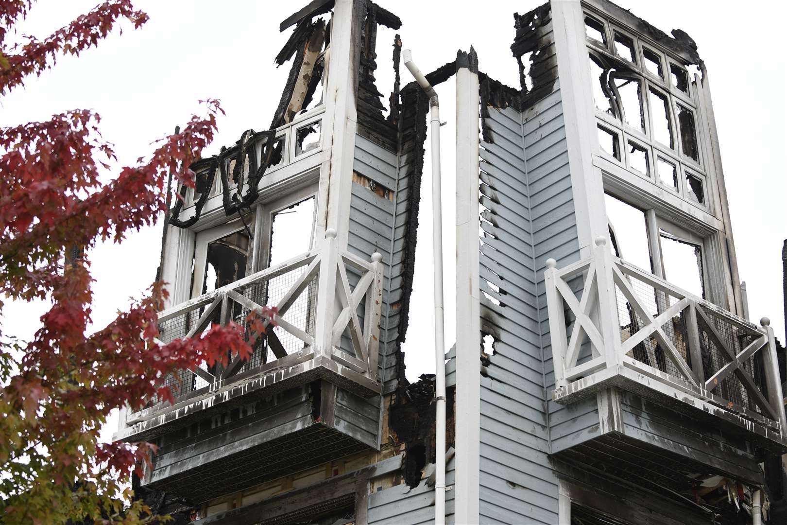 The flats were devastated by the fire