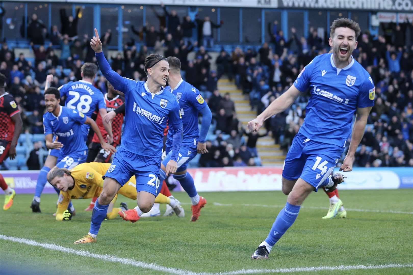 Tom Nichols opened his account for Gillingham against Hartlepool United