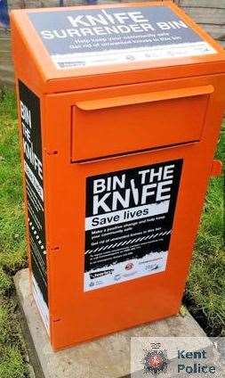 Two knife bins have been placed in Folkestone to give anyone in possession of a bladed object a safe place to dispose of it. Picture: Kent Police (53103514)