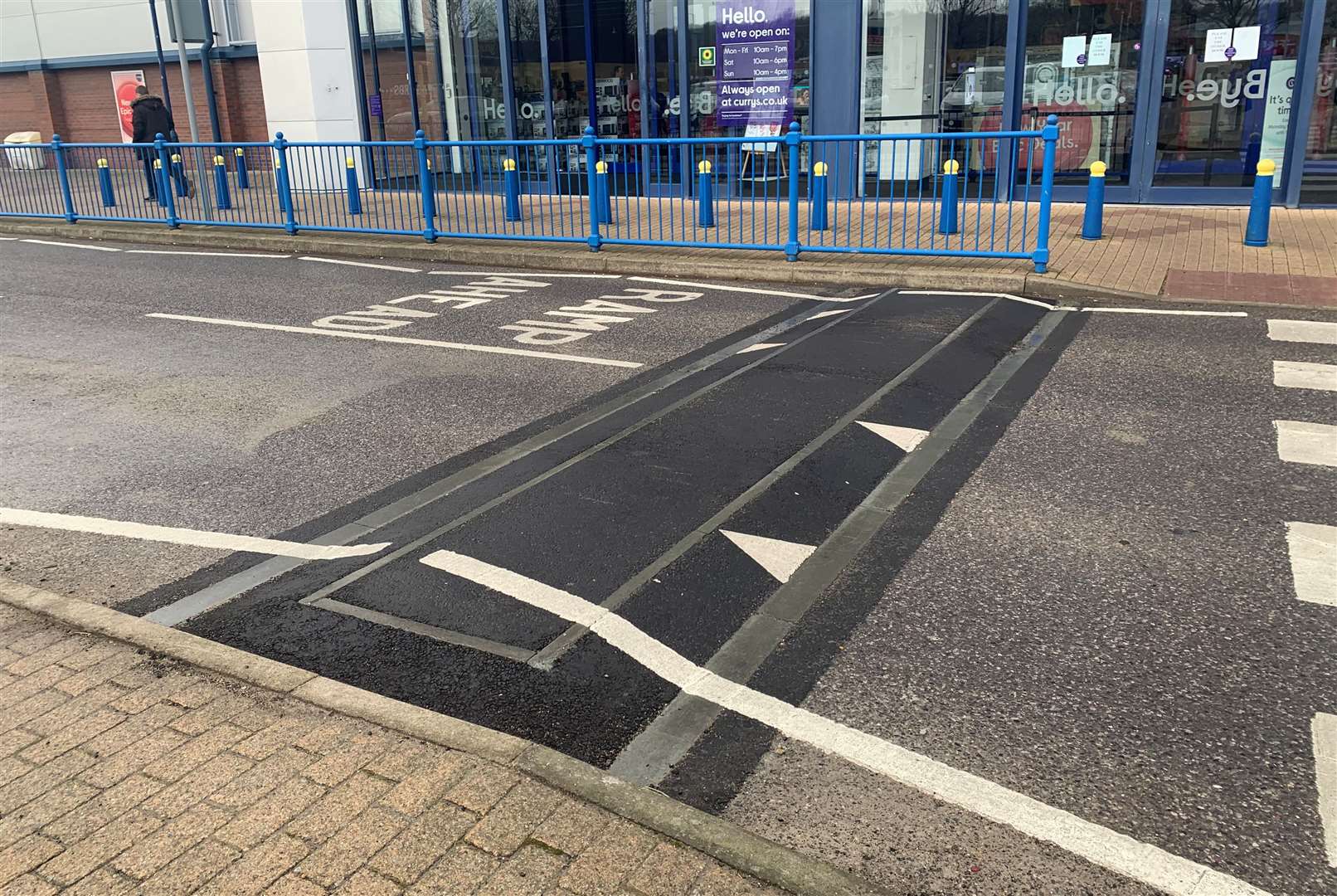 The new speed bumps are outside Curry's at Canterbury Retail Park