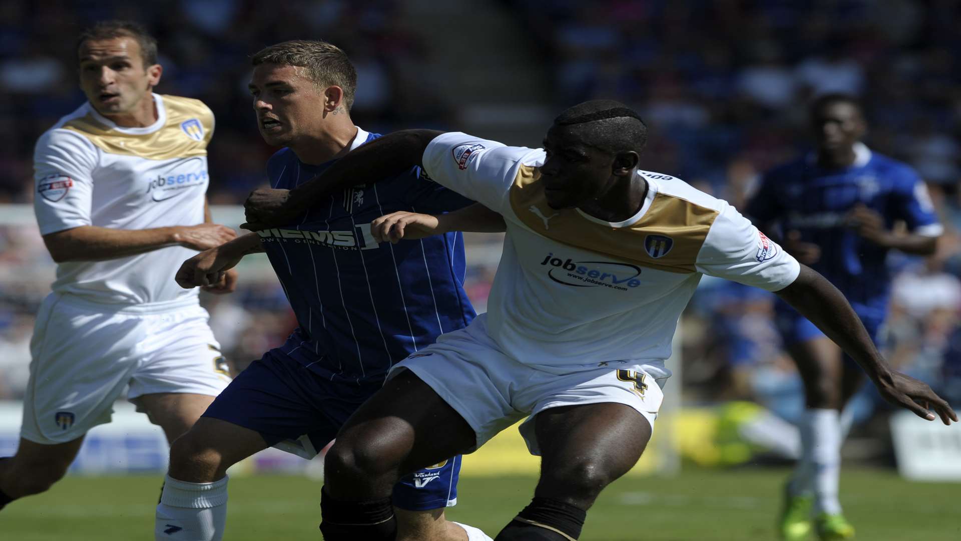 Magnus Okuonghae in action for Colchester against Gillingham Picture: Barry Goodwin