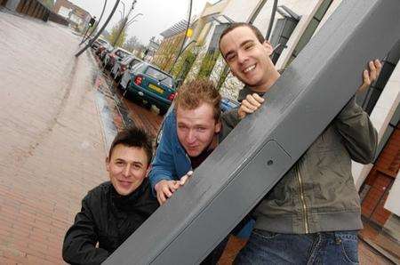 'Snail' protesters ready for action: Shaun McCleland, Adam White and Adam Dowling