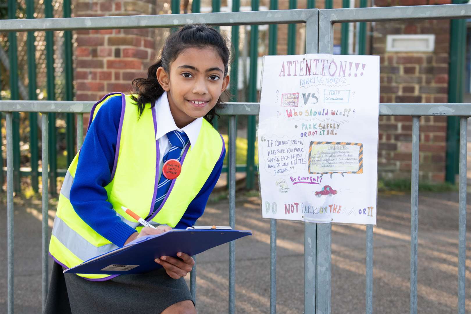 Andromeda Joseph has started raising awareness about the dangerous and busy road outside her school