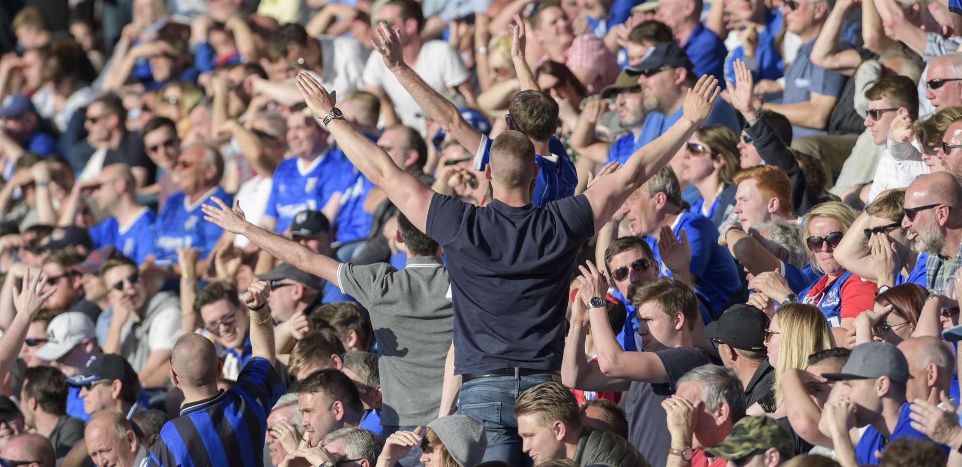 Gillingham FC fans are in full voice during this league game and those voices could be channelled to just the right people with PitchDMM. Picture by Andy Payton.