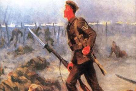 Harry Wells VC as depicted in a painting by Ernest Ibbetson