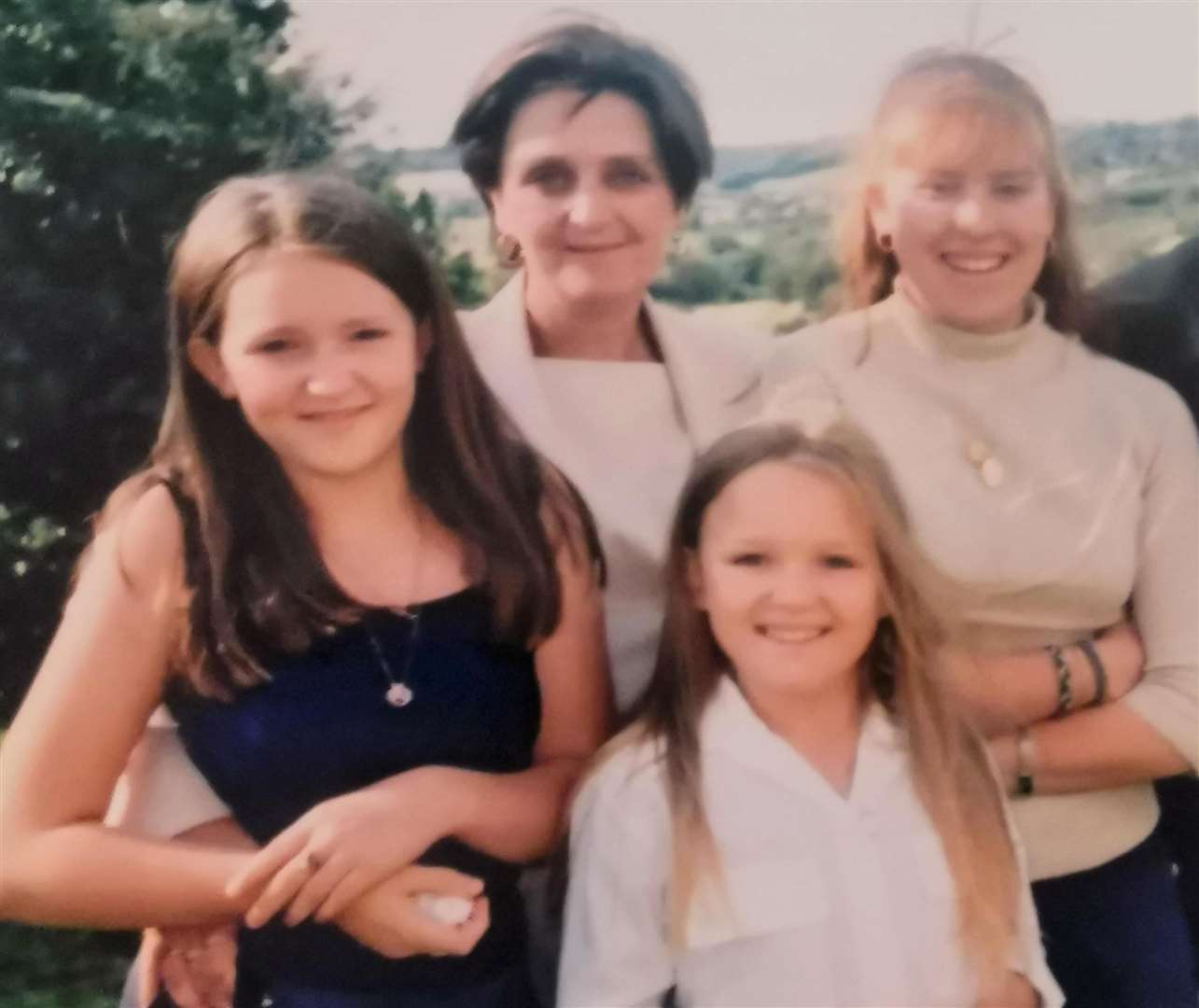 Kate with her mum Janet and two sisters, Elizabeth and Nikki