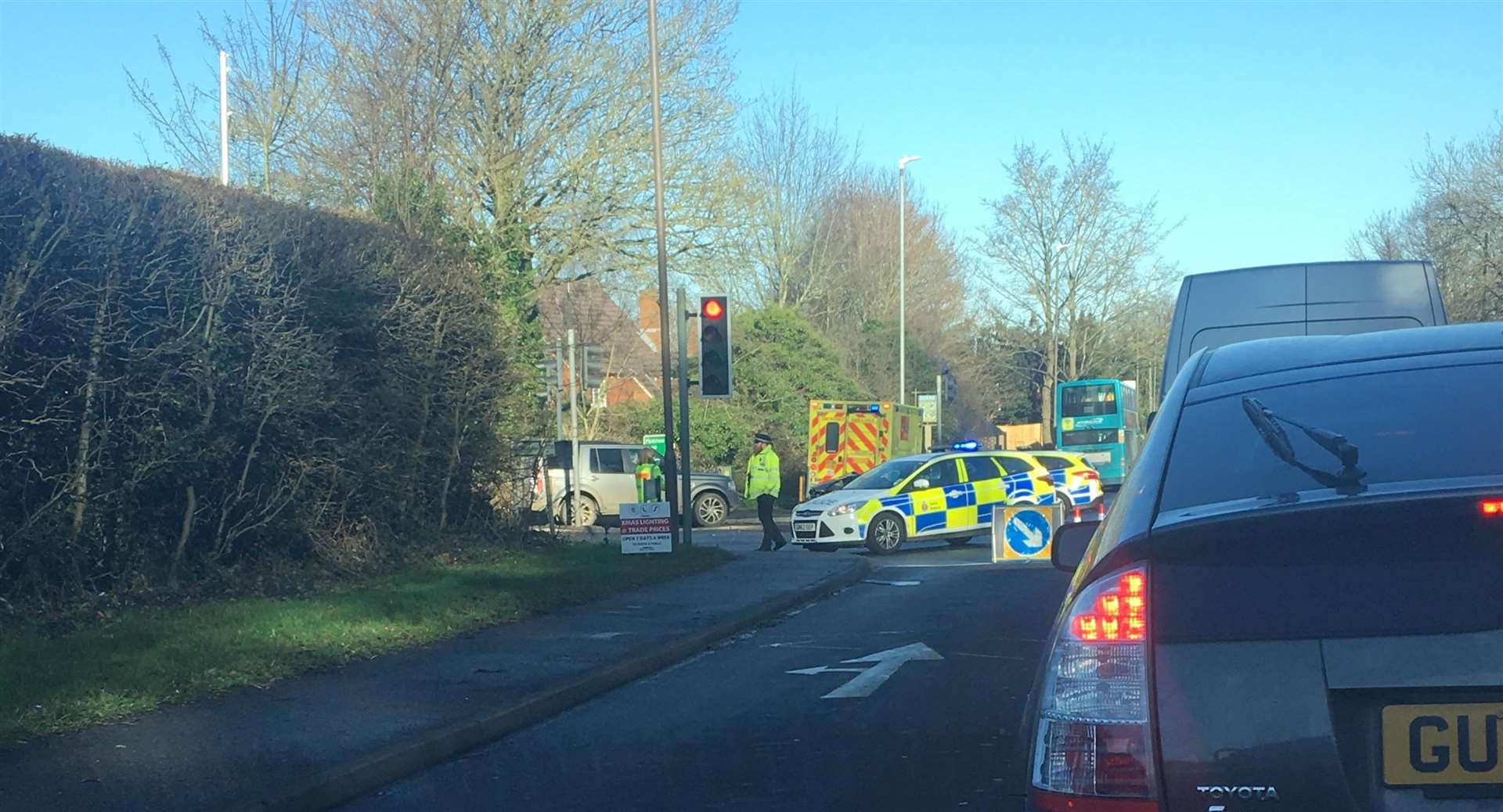 A crash at Linton Crossroads