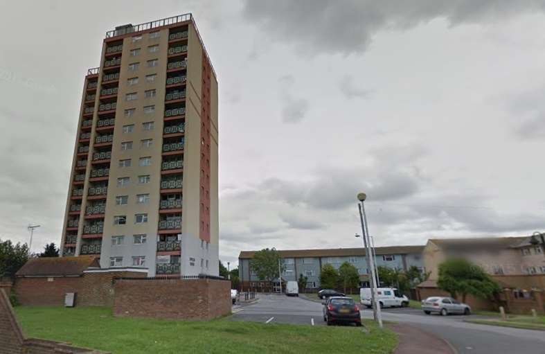 A fire was reported at a block of flats in Margate (1282458)