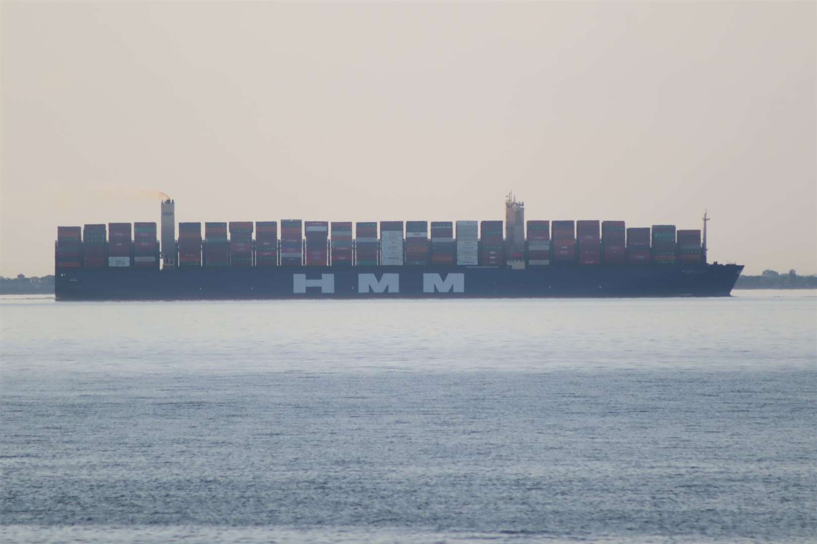 The world's biggest container ship HMM Algeciras off Minster beach, Sheppey. Picture: John Nurden