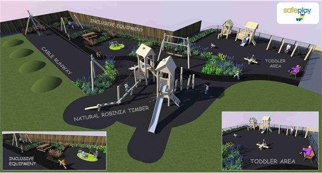 The design for the new £120k playpark in Cowdray Square in Deal Picture: Dover council